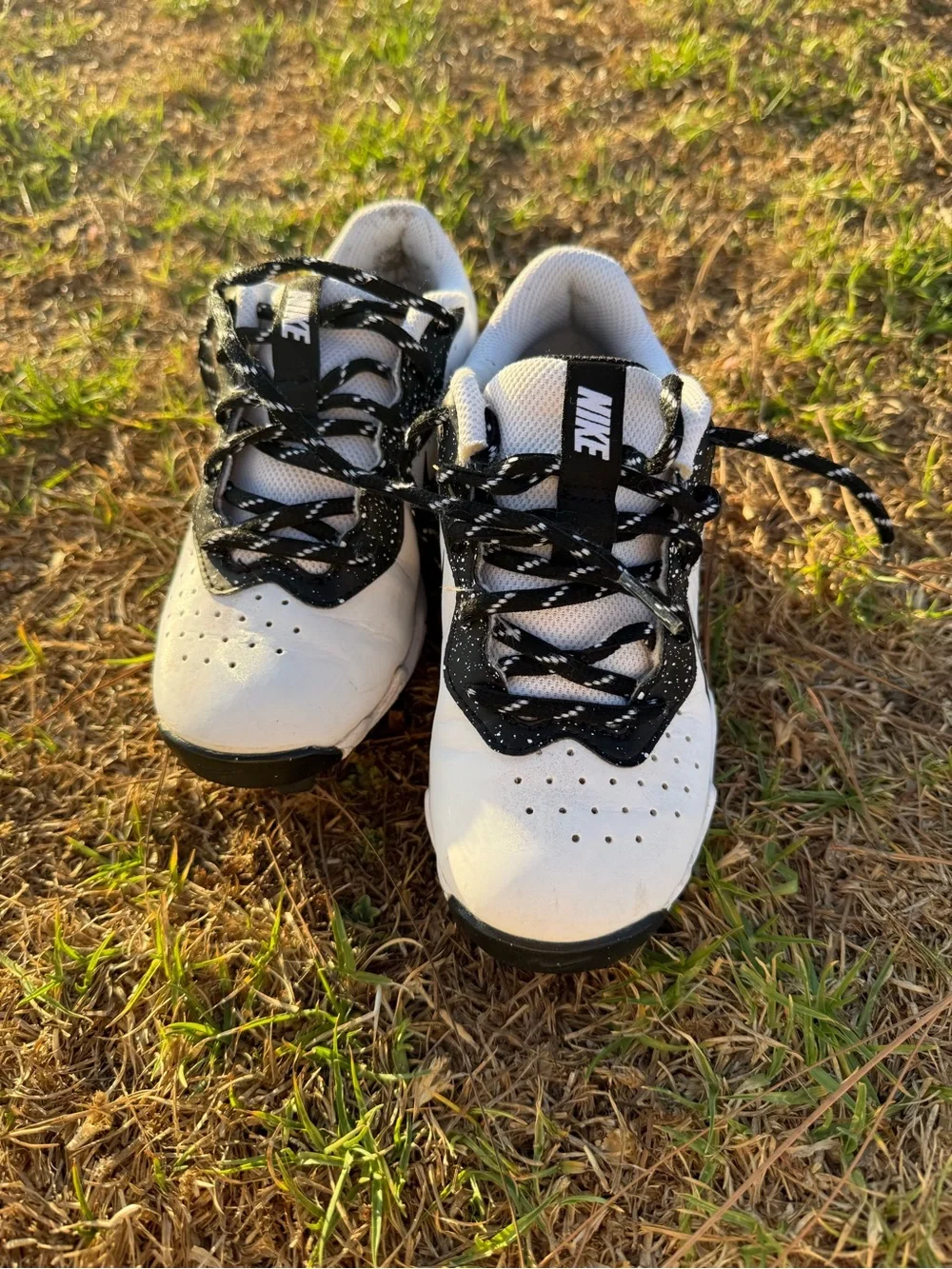 Nike Kids White and Black Turf/Field Sneakers